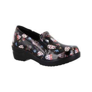 EASY WORKS BY EASY STREET Womens Black Orthotic InLeeza Slip On Clogs 6.5 WW
